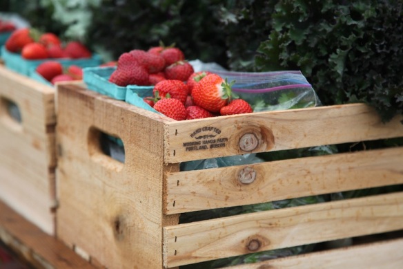 Strawberries in crate